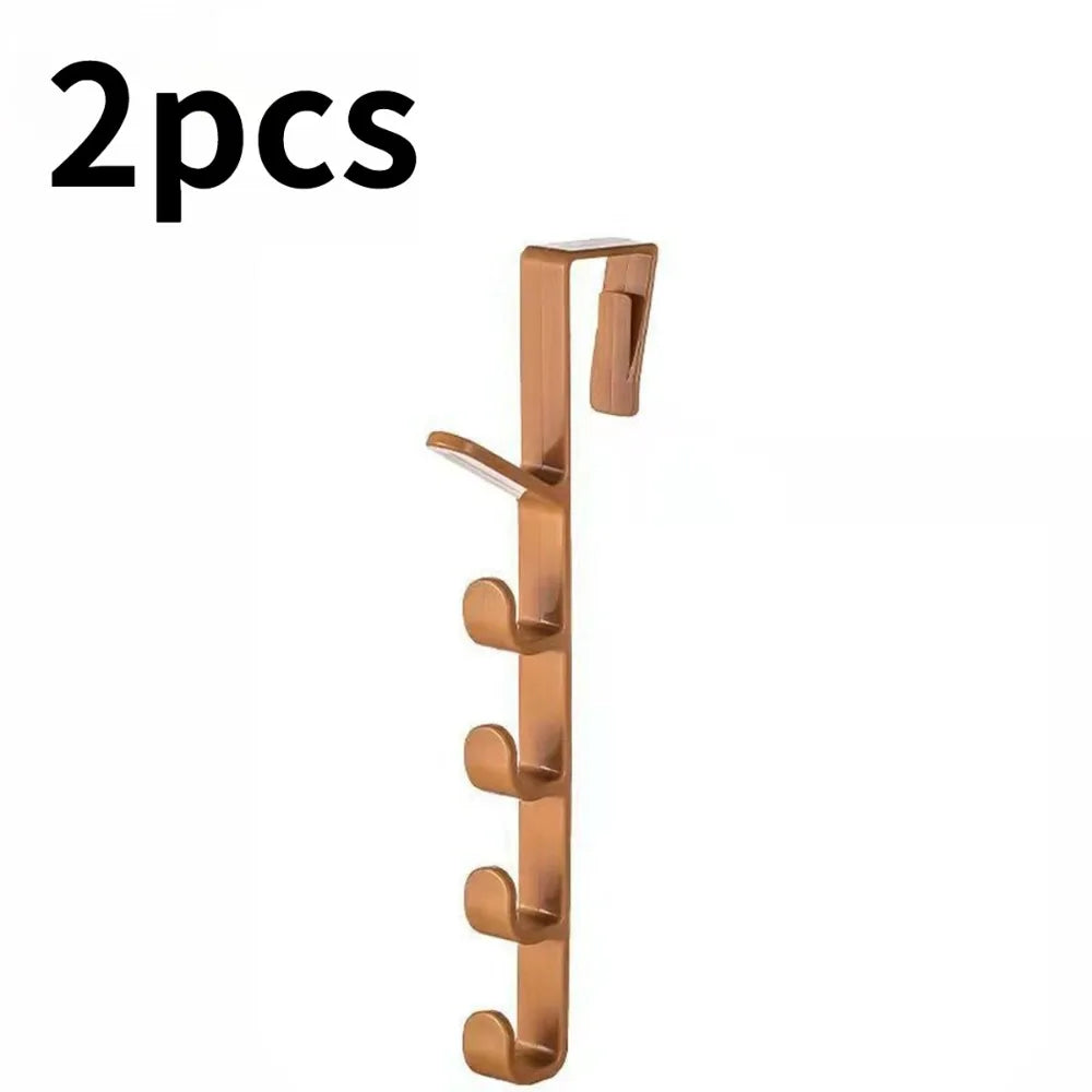 5-Hook Cabinet Door Hanging Rack | Kitchen & Bathroom Organizer