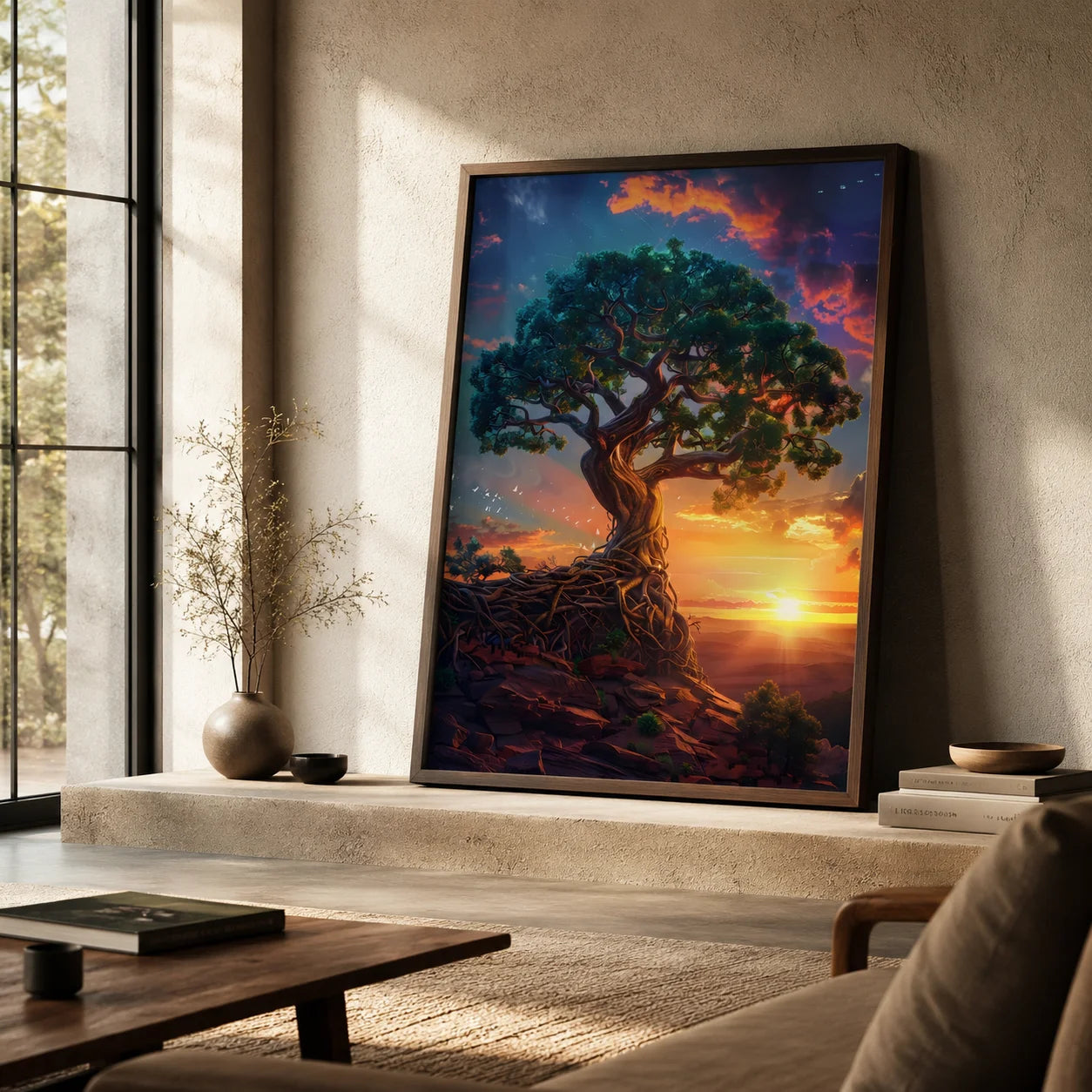 Western Sunset Canvas Wall Art – Vintage Landscape Nature Print Canvas Wall Art Peaceful Pleasures Health and Wellness