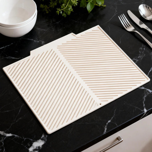 Leeseph 1PC Silicone Dish Drying Mat, Collapsible Quick-Drying Non-Slip Draining Board Mats, Heat Resistant Mat For Kitchen Peaceful Pleasures Health and Wellness