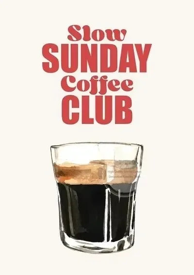 Retro Coffee Club Canvas Print Chic Food Beverage Beige Background Wall Art Posters for Modern Living Room Bedroom Home Decor Peaceful Pleasures Health and Wellness 4 40x50cm Unframed