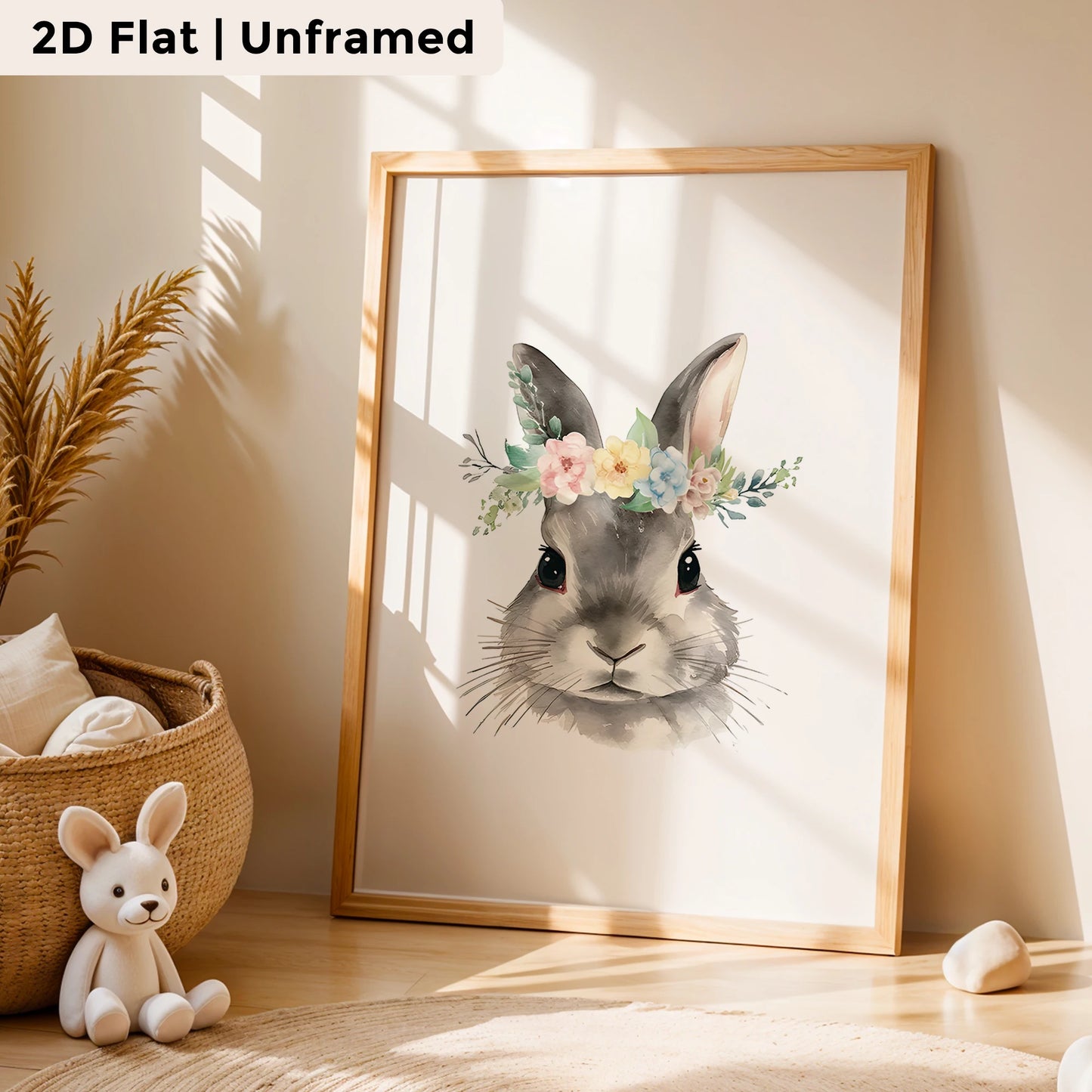 3-Piece Cartoon Rabbit Hedgehog Canvas Wall Art | Kids Room Decor