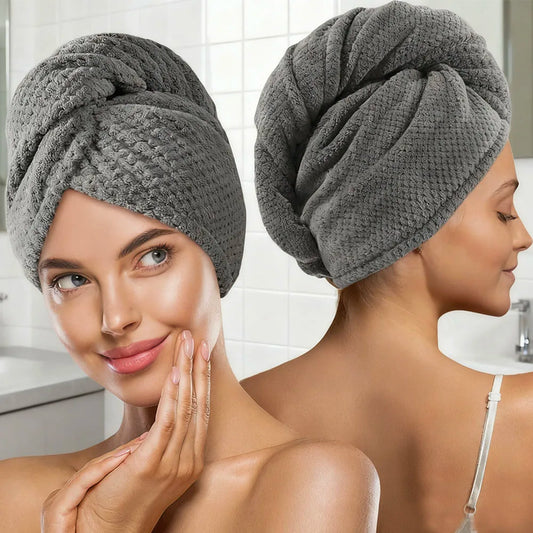 3-Pack Microfiber Hair Towel Turban – Quick Dry Shower Bonnet Hair Towel Turban Peaceful Pleasures Health and Wellness
