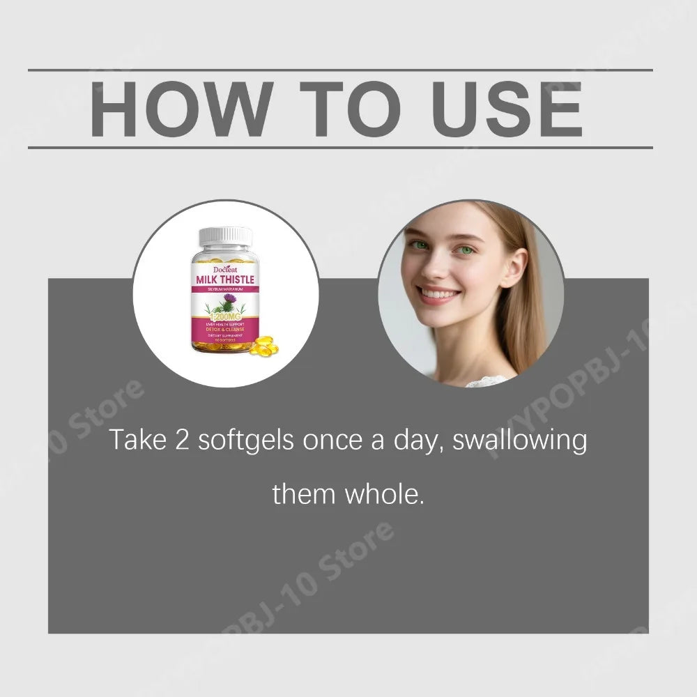 Milk Thistle Dandelion Softgels 1200mg 60CT | Non-GMO Wellness