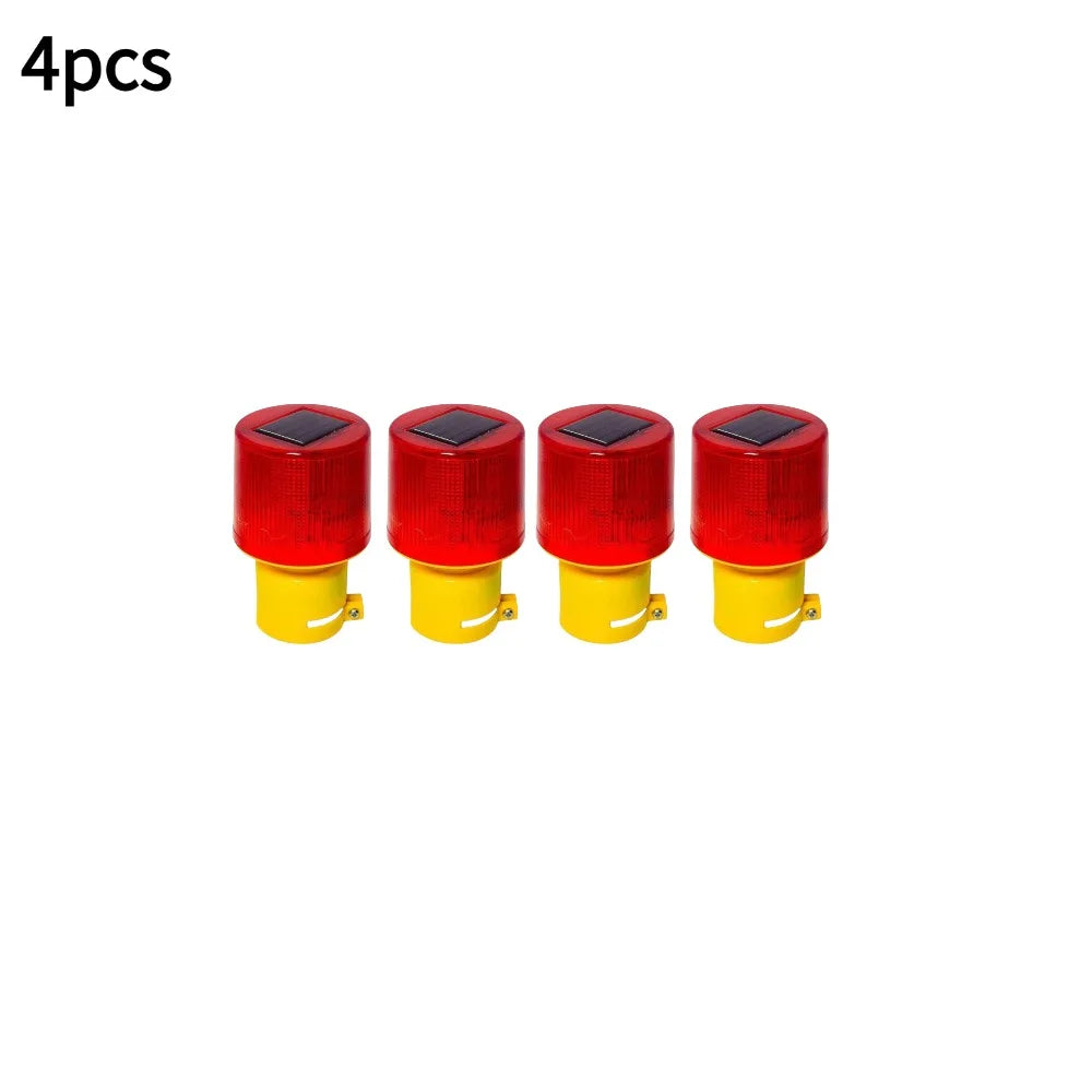 Solar LED Emergency Traffic Warning Light for Construction Peaceful Pleasures Health and Wellness 4pcs