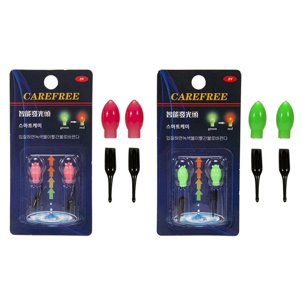 LED Fishing Bobbers 2pcs 3D Gravity Sensing Fishing Glow Sticks Ultra Light Adjustable Sensitivity Accessories Outdoor Supplies Peaceful Pleasures Health and Wellness