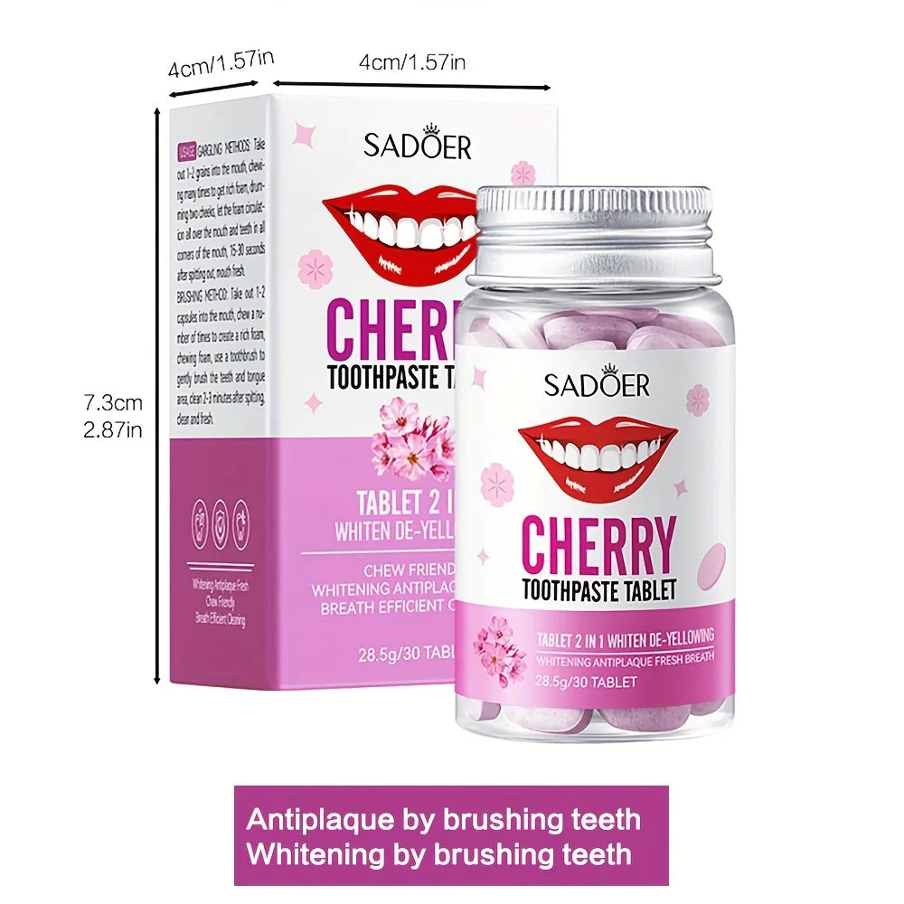 Sakura Flavored Solid Toothpaste Tablets, Deeply Cleaning Teeth, Chewable Toothpaste Tablet, Fresh Breath, Basic Oral Care 28.5g Peaceful Pleasures Health and Wellness