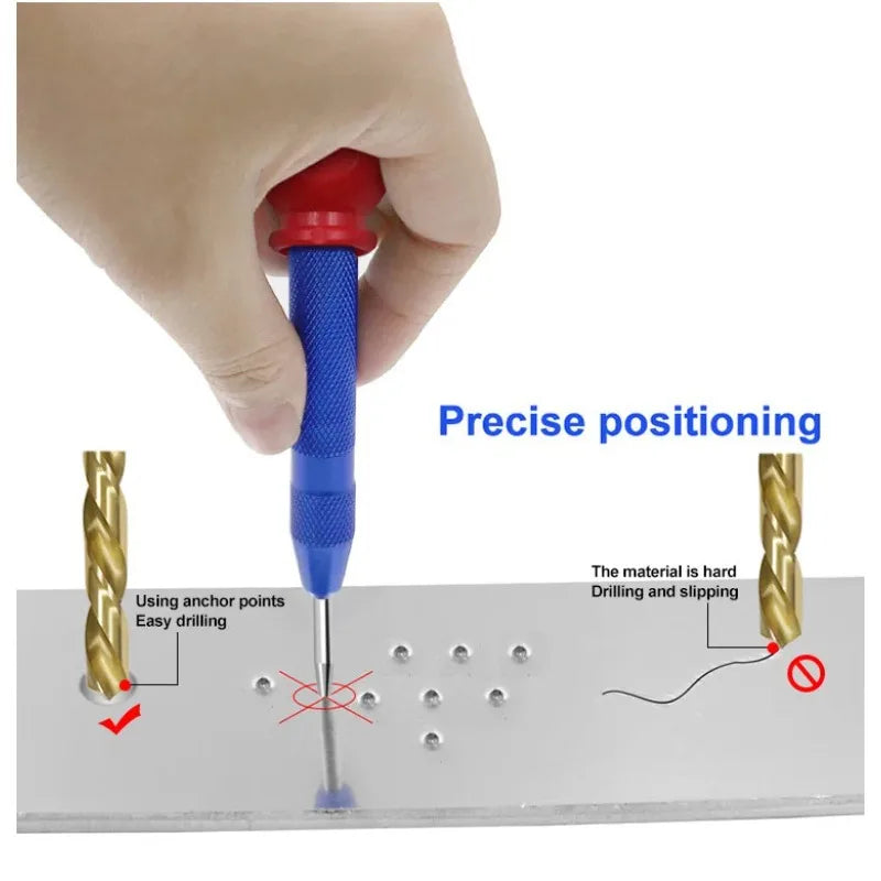 1pcs Automatic Center Punch Automatic Metal Punch Tool Woodworking Tools Loaded Marker Wood Chisel Joinery Carpenter Tool Peaceful Pleasures Health and Wellness