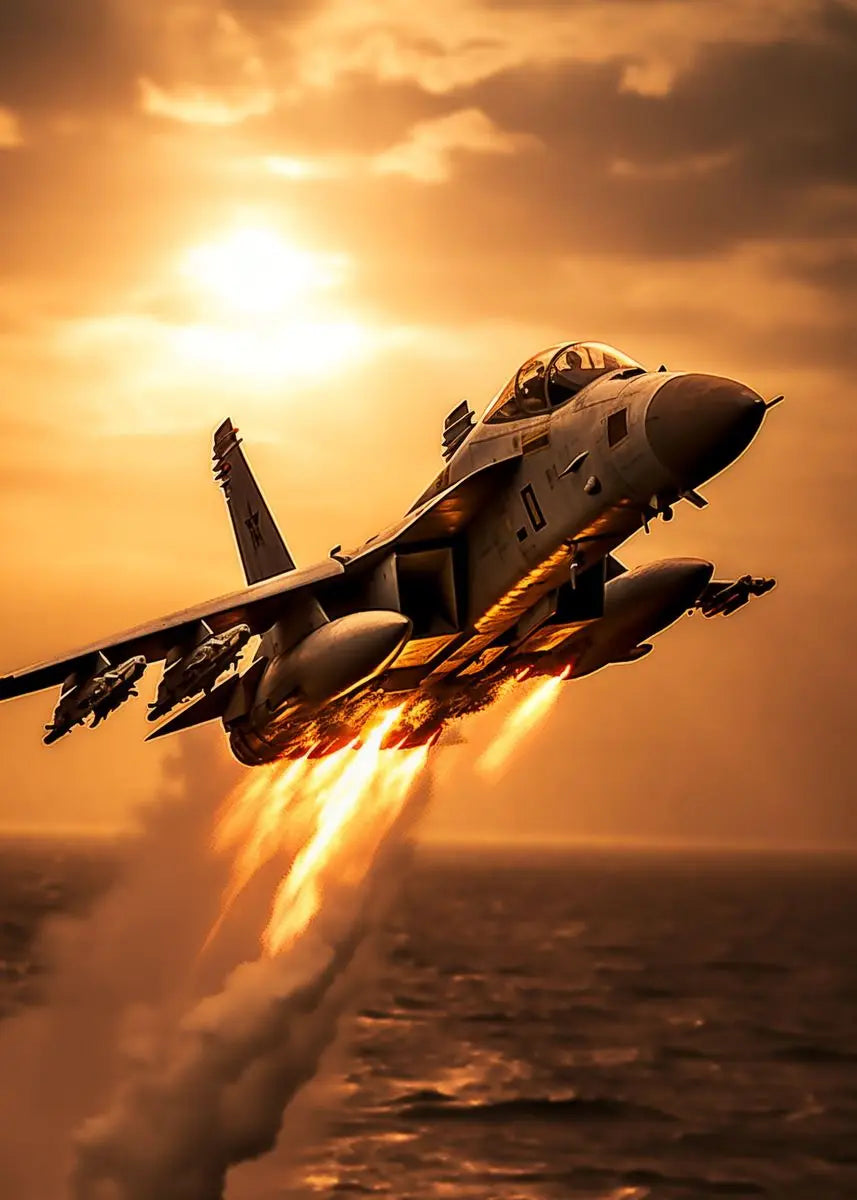Military Fighter Jet Canvas Wall Art | Aviation Poster Decor