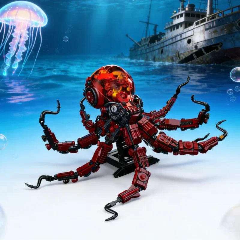 Creative MOC Mechanical Octopus Model Building Blocks DIY Assemble