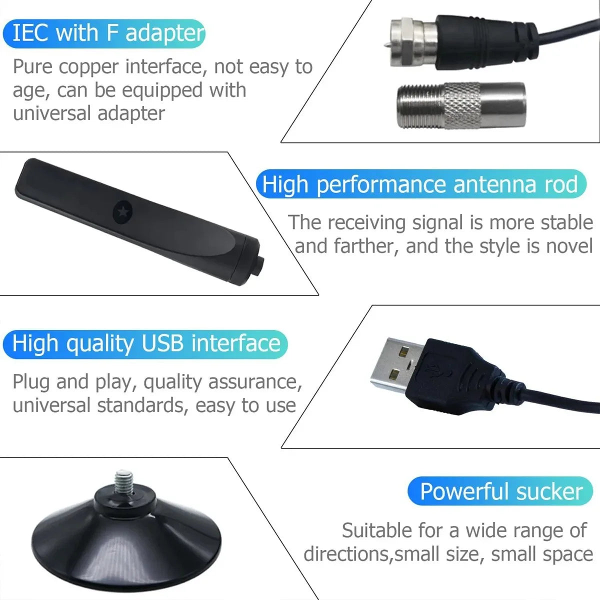 Indoor & Outdoor HD Digital TV Antenna – 50 Mile 1080p HDTV