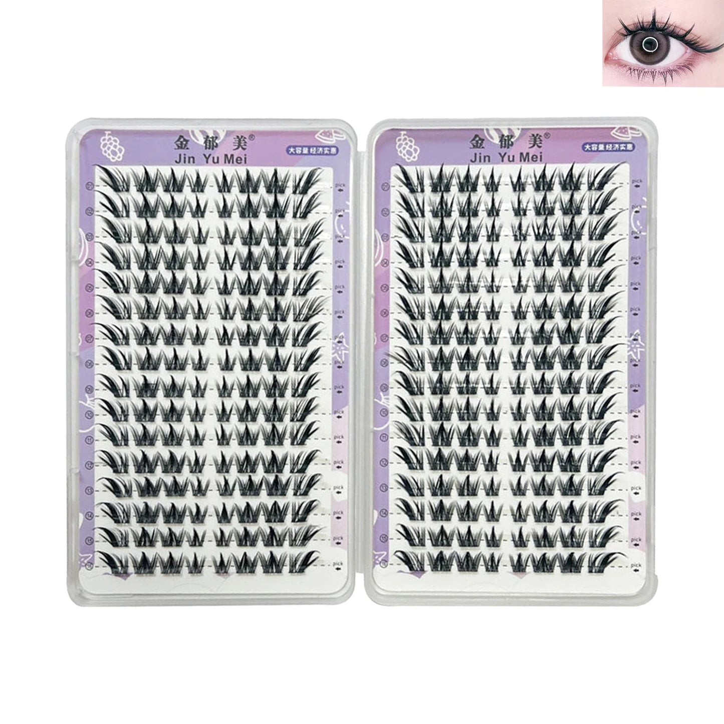 32 Rows Large Capacity Foxes Fake Eyelash Extension Fluffy Fairy False Eyelashes Segmentation Comic Lash Clusters For Daily Use Peaceful Pleasures Health and Wellness