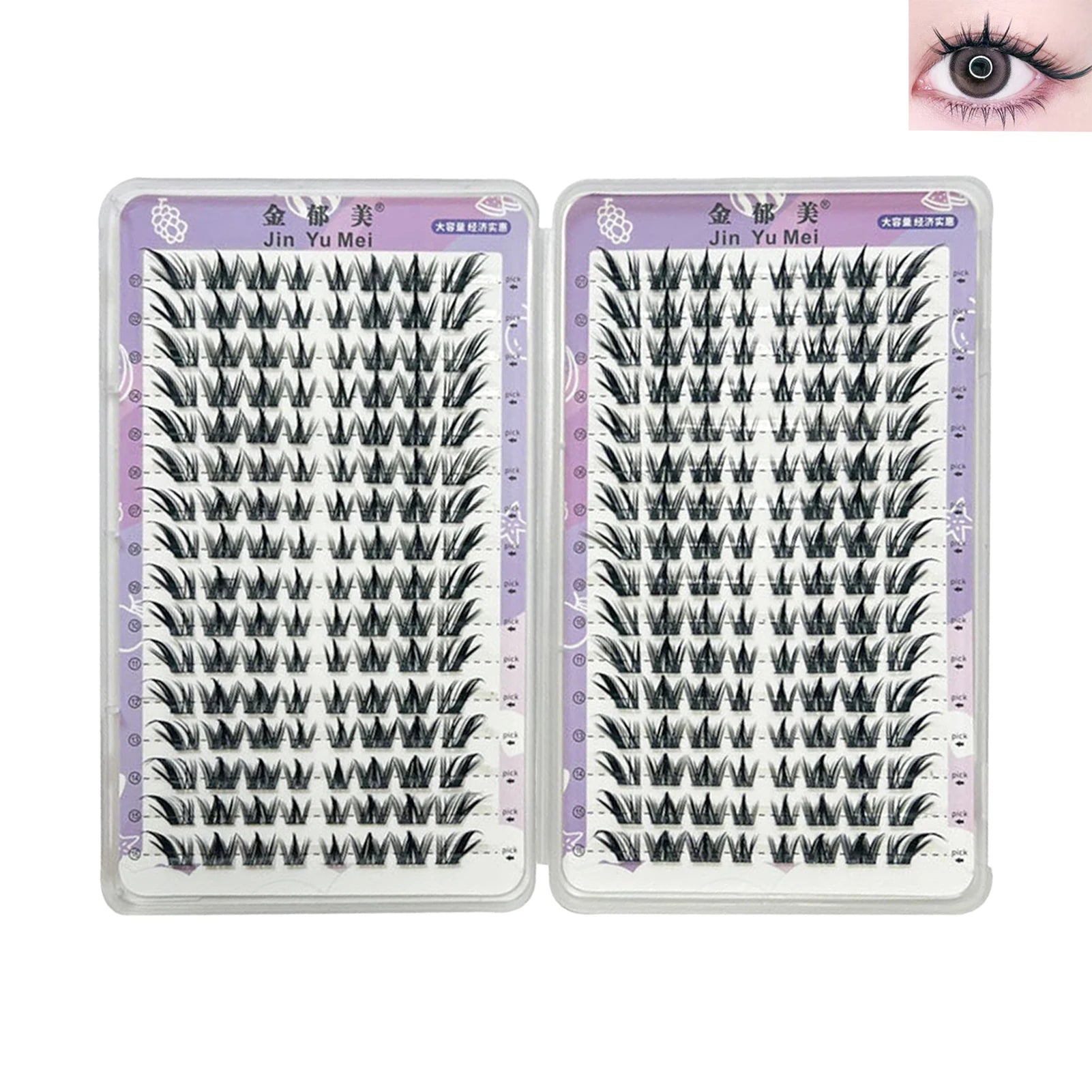 32 Rows Large Capacity Foxes Fake Eyelash Extension Fluffy Fairy False Eyelashes Segmentation Comic Lash Clusters For Daily Use Peaceful Pleasures Health and Wellness