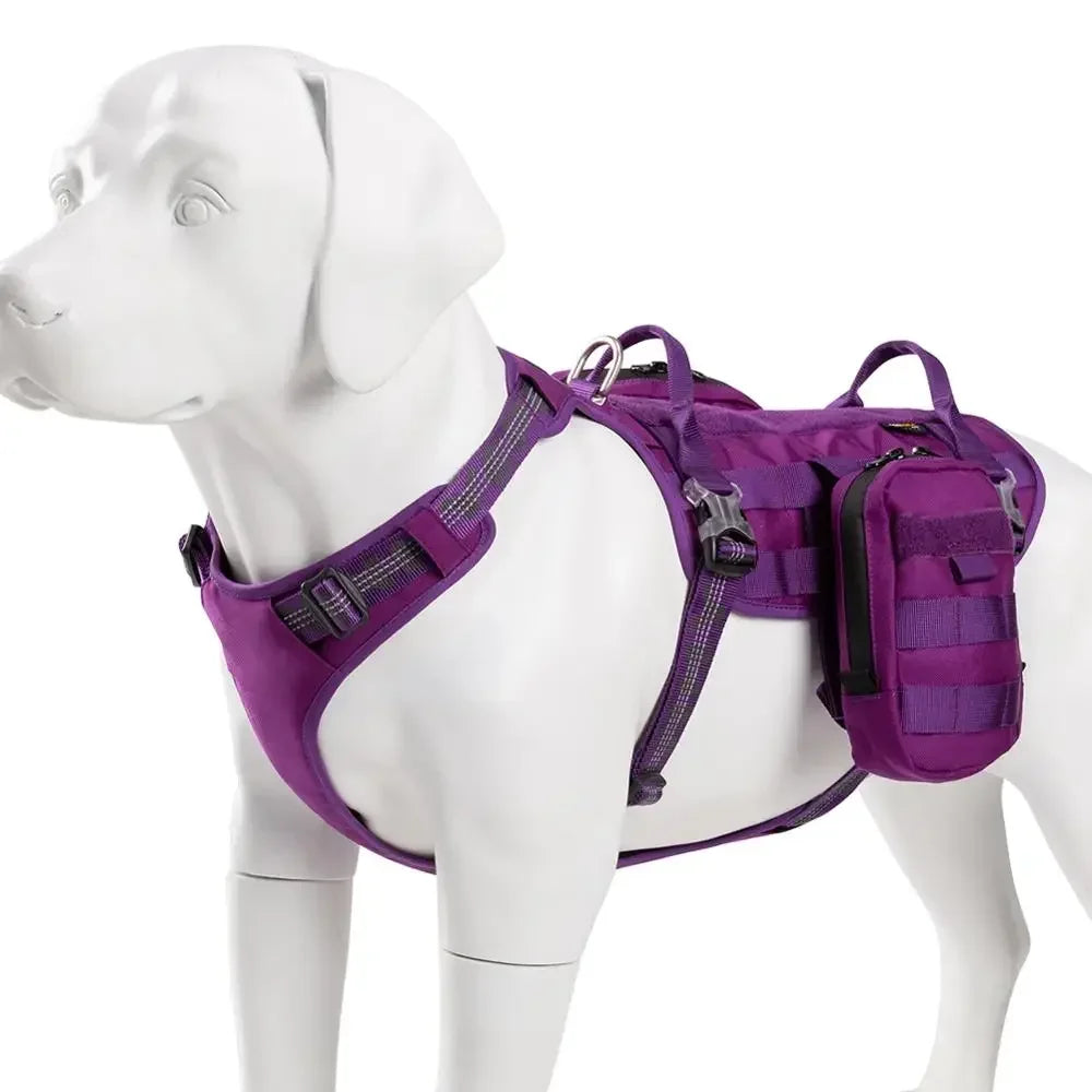 TRUELOVE Pet Harness Bag High Tactical Training Military Backpack Service Dog Harness Waterproof Fabric Hiking Training YH1806 Peaceful Pleasures Health and Wellness Purple M China Mainland