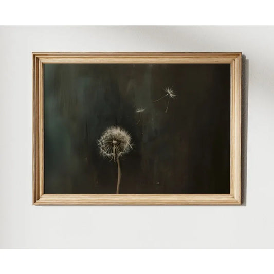 Vintage Dandelion Dark Flower Poster Gothic Floral Antique Canvas Painting Moody Wall Art for Living Room Home Decoration Mur Peaceful Pleasures Health and Wellness