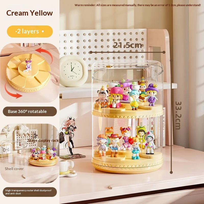 Rotating Multi-Tier Acrylic Display Stand for Collectibles
