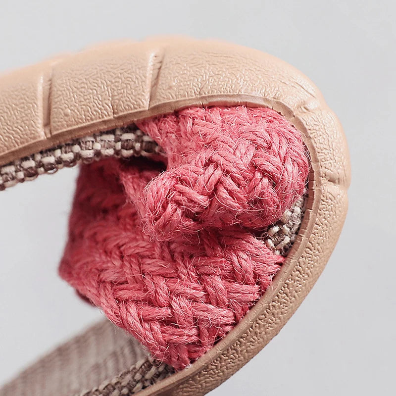 Men's Linen Cross Strap Slippers | Indoor & Beach Slides
