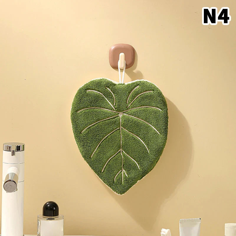Leaf-Shape Double-Layer Hand Towel | Fast-Dry Coral Fleece
