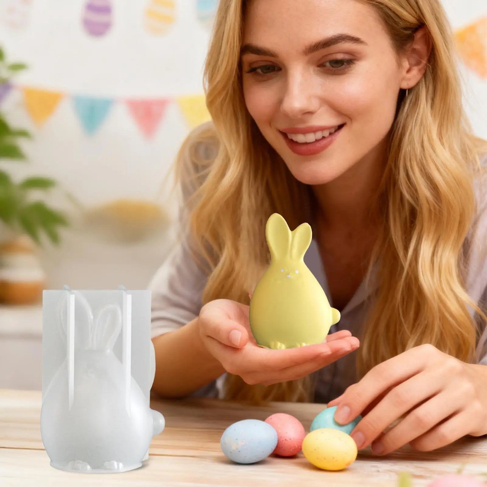 3D Easter Bunny Silicone Mold | Resin, Candle & Soap Crafts Silicone Craft Mold Peaceful Pleasures Health and Wellness