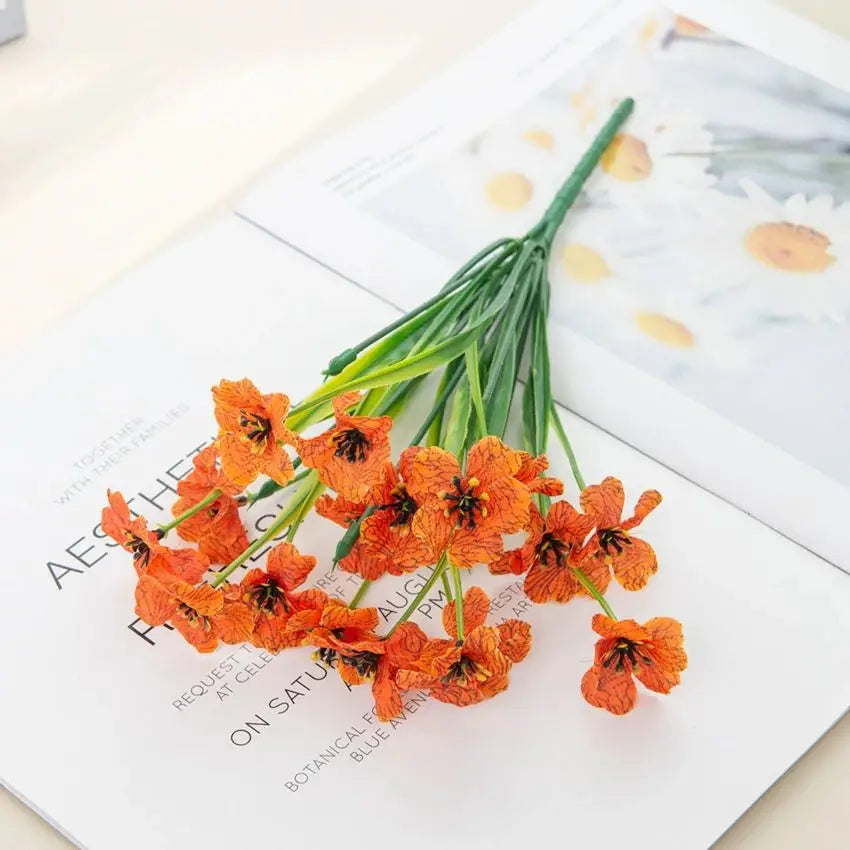 Artificial Violet Silk Flowers Bouquet – Wedding & Home Decor