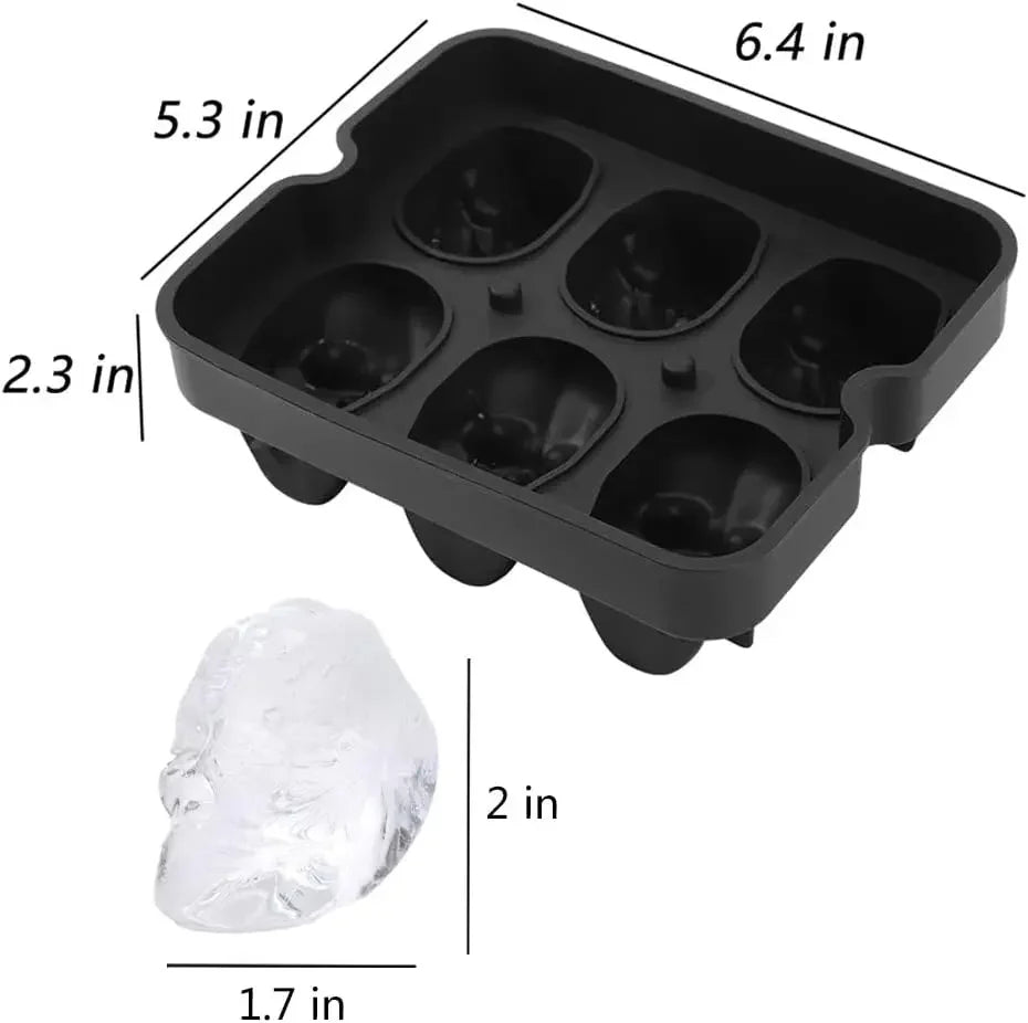 Skull Ice Cube Tray | Food Grade Silicone Mold for Bar & Party