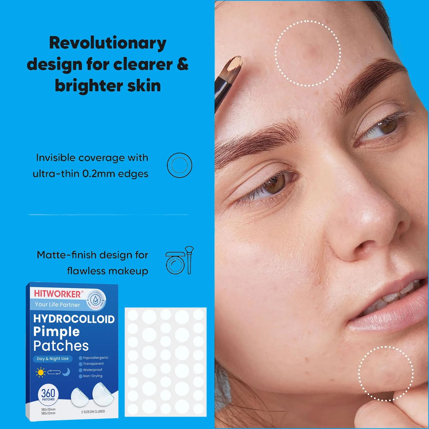 Hydrocolloid Acne Patches – Invisible & Waterproof | 360 Pcs