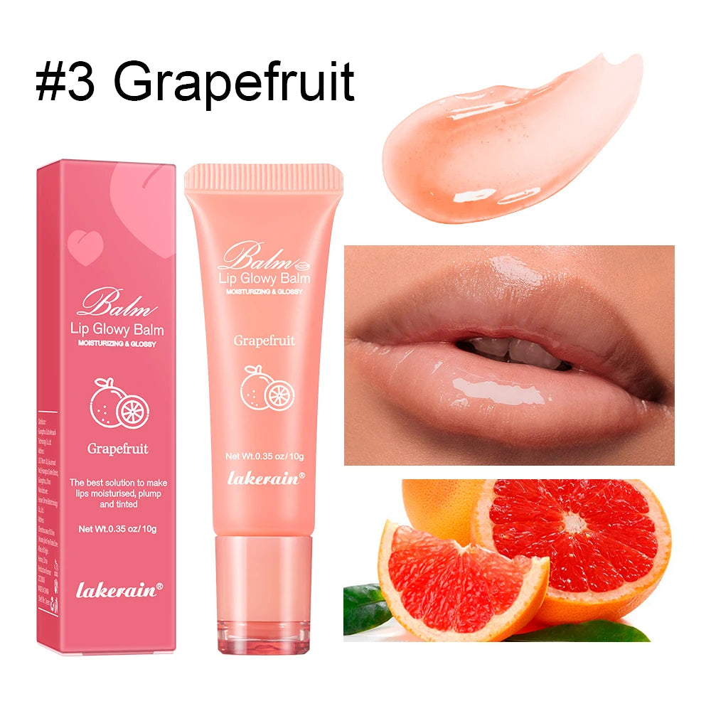 Lakerain Brightening Lip Balm Reduces Lip Lines Lips Moisturizing Hydrating Removing Dead Skin Fruity Moisturizing Lip Balm Peaceful Pleasures Health and Wellness 03 Grapefruit