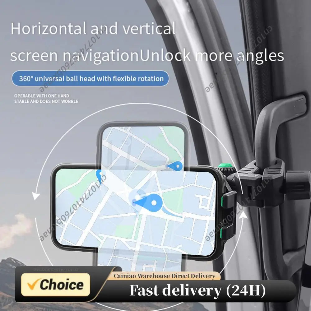 A Pillar Grab Handle Phone Holder for Car/Truck Adjustable Mobile Phone Bracket for Pickup SUV Van Excavator Front Loader Peaceful Pleasures Health and Wellness