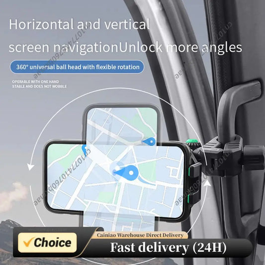 A Pillar Grab Handle Phone Holder for Car/Truck Adjustable Mobile Phone Bracket for Pickup SUV Van Excavator Front Loader Peaceful Pleasures Health and Wellness