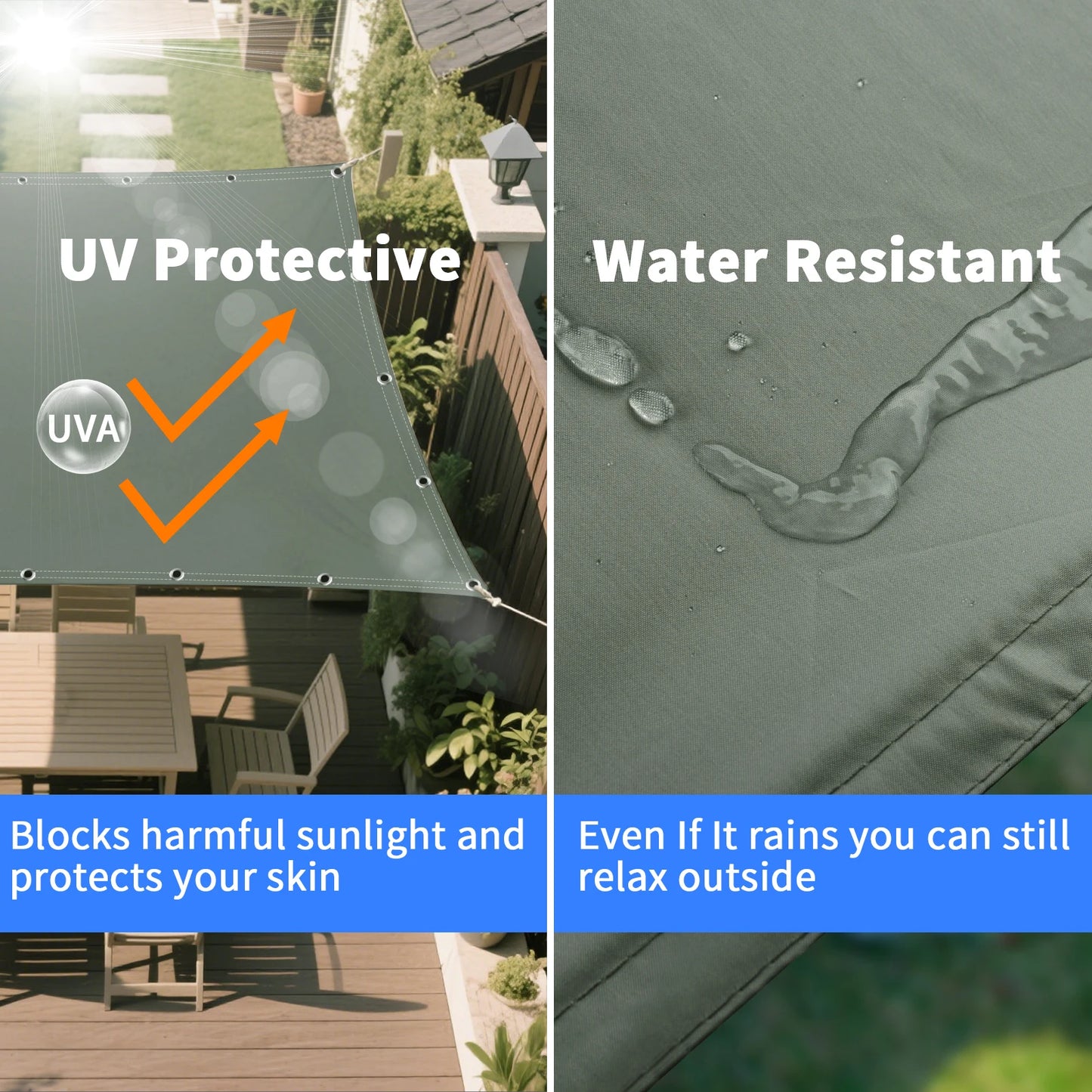 Waterproof Sun Shade Sail Awning with Grommets | UV Tarp
