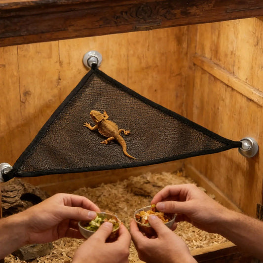 2PCS Breathable Reptile Hammock Mesh Hideout Multi-Purpose Pet Hammock for Lizards Iguanas Geckos, Snakes Chameleon Squirrel Peaceful Pleasures Health and Wellness