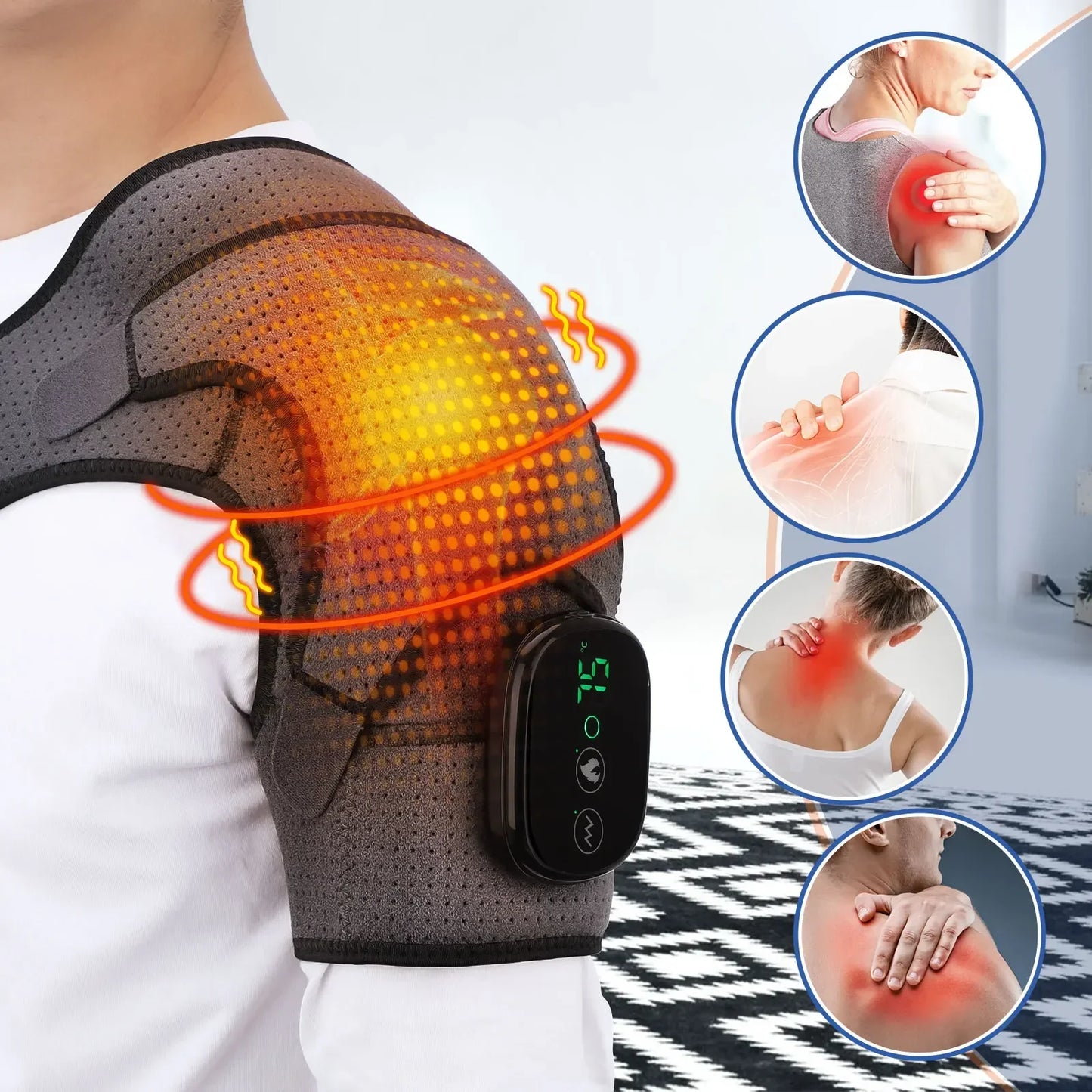 Electric Heated Shoulder Massage Wrap – Adjustable Warmth Shawl
