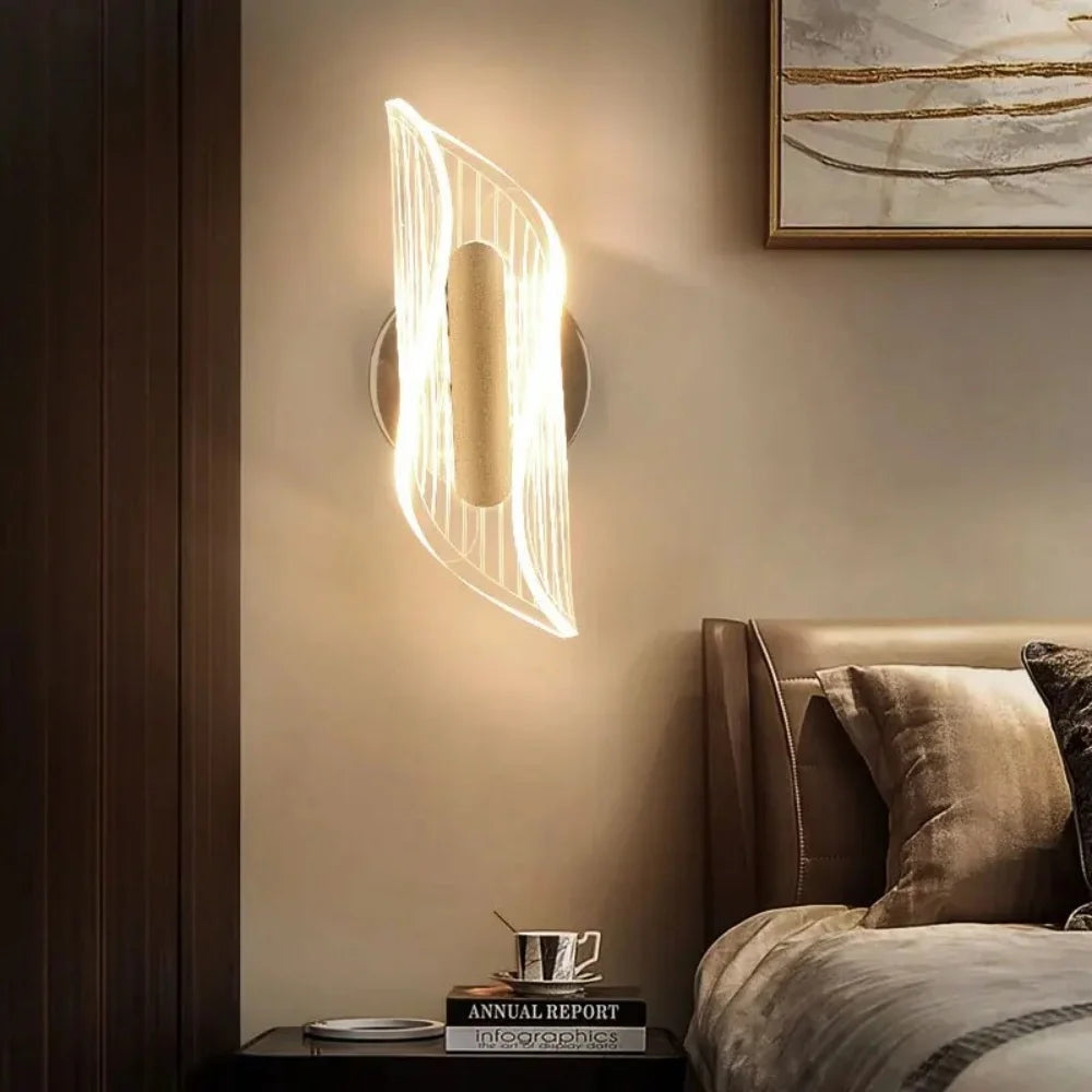 Curved Spiral LED Wall Lamp – Bedroom, Hallway & Living Room