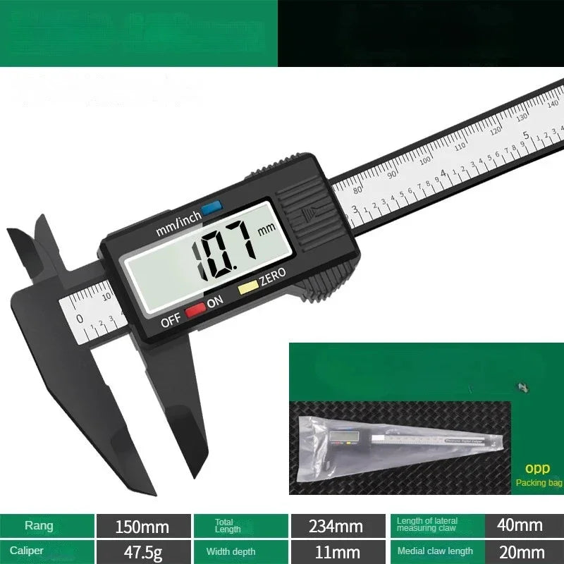 Digital Vernier Caliper 100mm/150mm Plastic LCD Measuring Tool