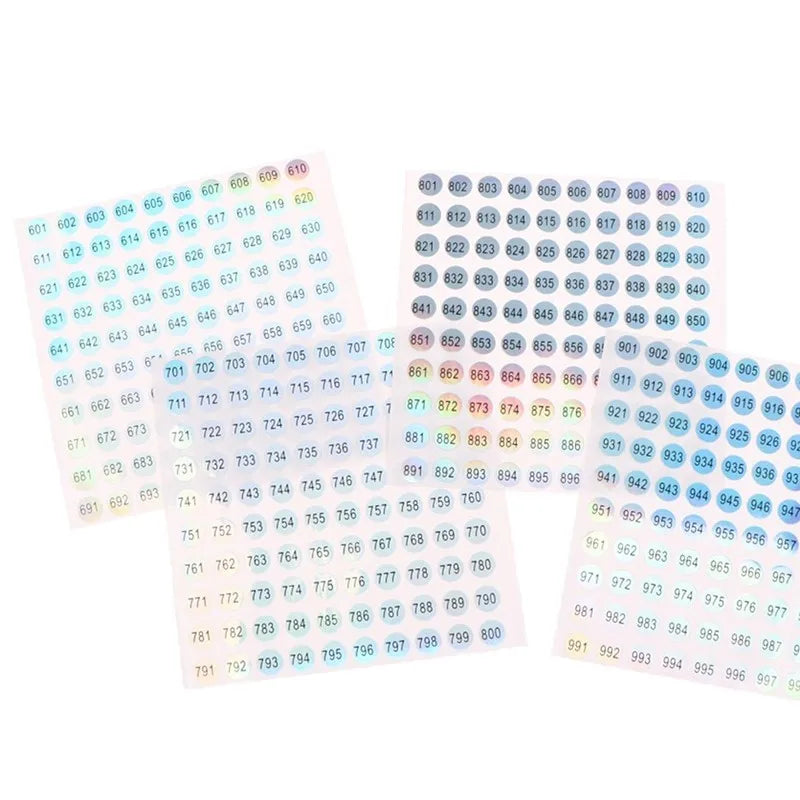 Waterproof Laser Number Stickers 1–1000 | Nail Polish Labels