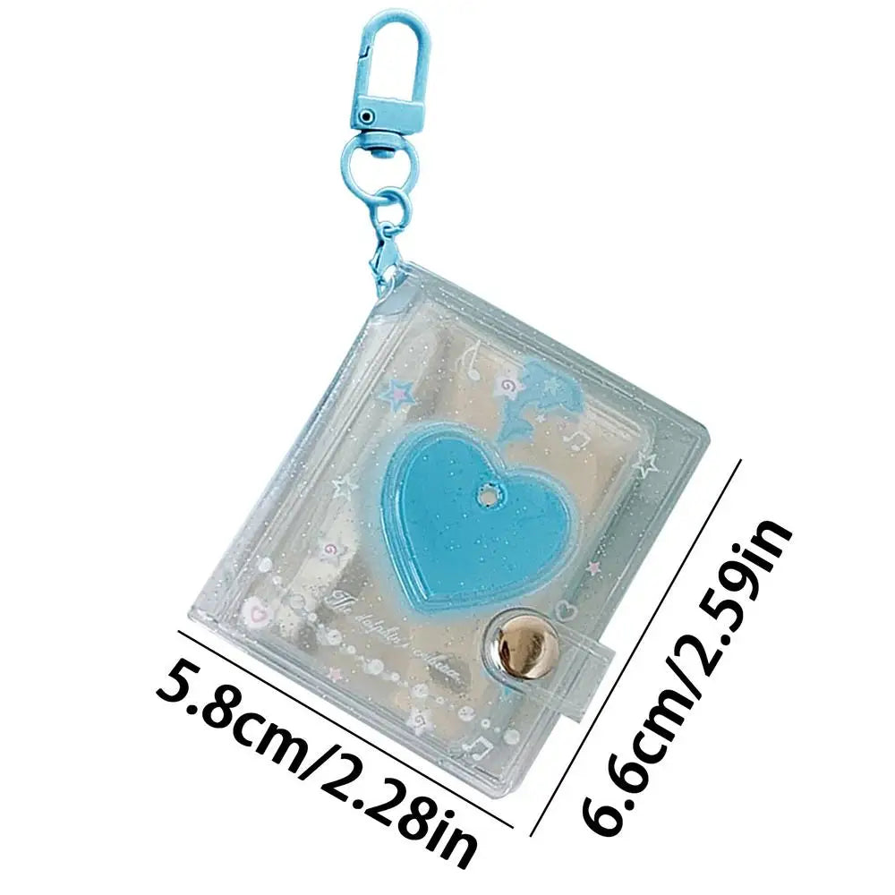 Mini Heart Keychain Photo Album – 24 Pocket PVC Picture Holder