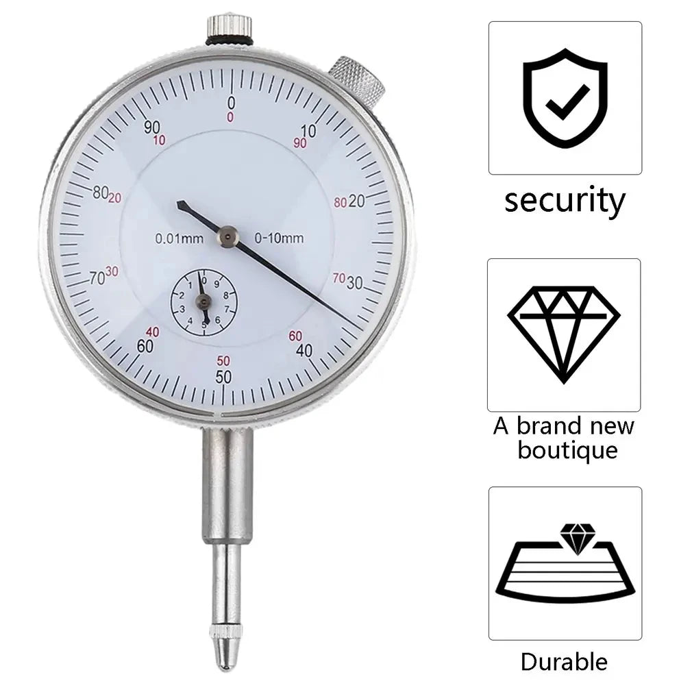 HOMEFISH 2025 Dial Indicator Gauge Tool Precision Meter 0.01 Resolution Accuracy Measurement Instrument Tools Peaceful Pleasures Health and Wellness