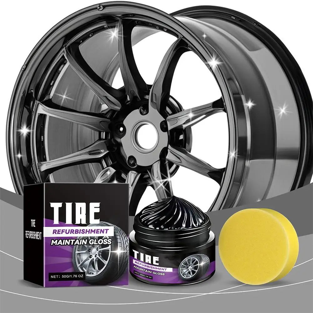 50g Tire Polishing Wax – Deep Black Gloss & UV Protection