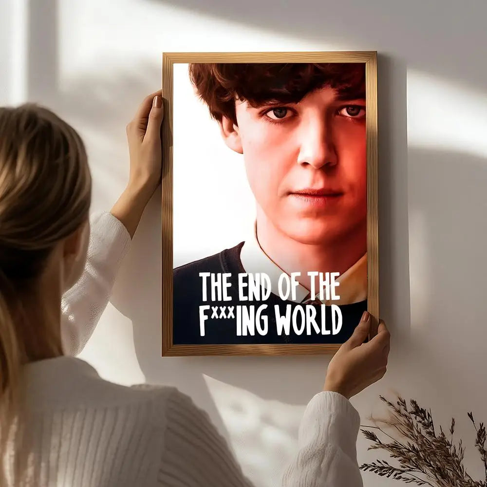 End of the F***ing World Poster | HD Self-Adhesive Wall Art TV Show Wall Poster Peaceful Pleasures Health and Wellness White4 15X20cmNoframe