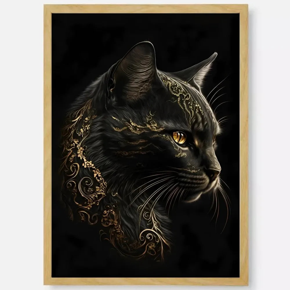 Black Gold Eagle Lion Wall Poster – HD Waterproof PVC Art Decor Wall Art Poster Peaceful Pleasures Health and Wellness