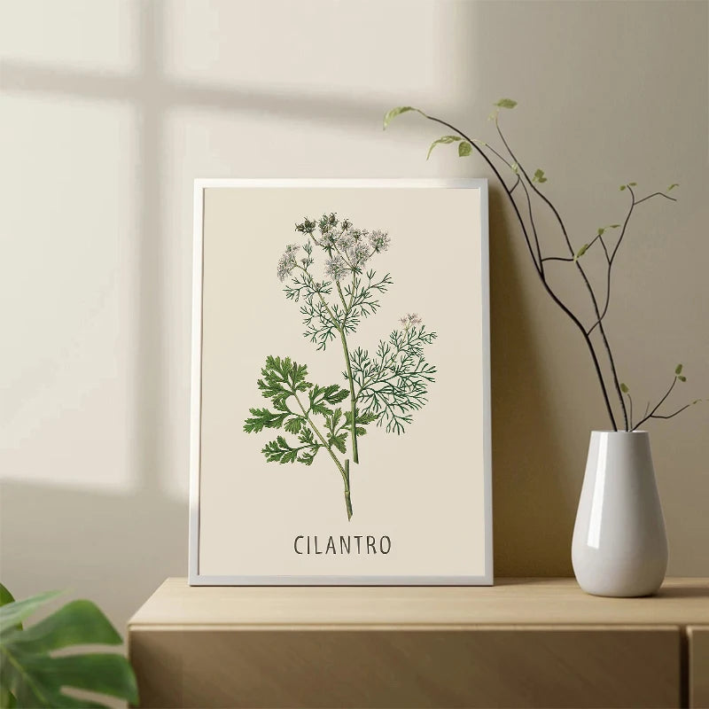 Vintage Botanical Herb & Flower Canvas Wall Art Poster Canvas Wall Art Peaceful Pleasures Health and Wellness