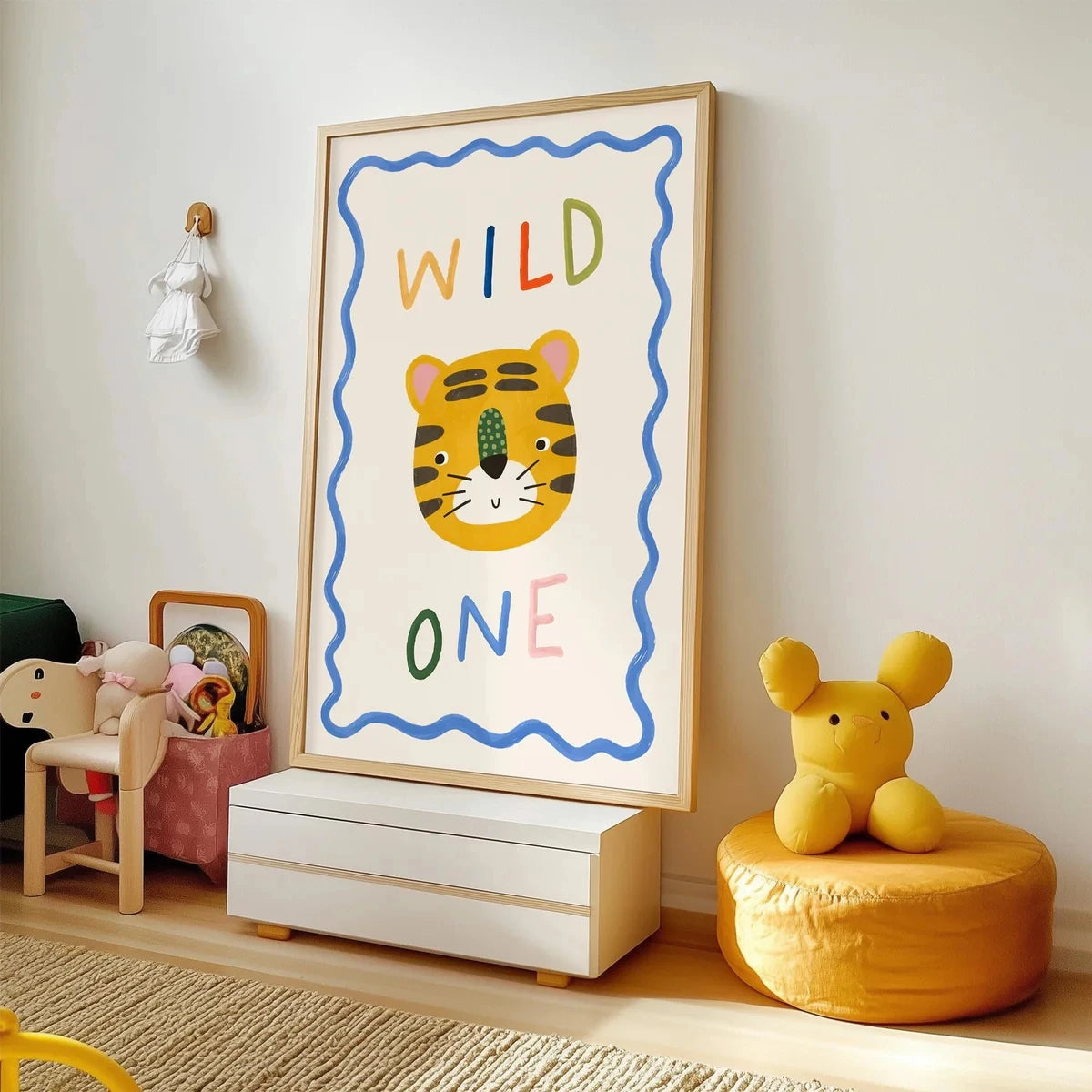 Cartoon Tiger Canvas Wall Art Print | Kids Room & Living Room Decor