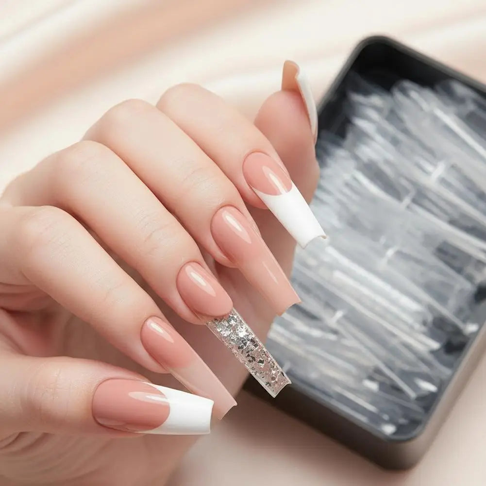 Clear Poly Nail Extension Forms 60/150Pcs – Square Full Cover Tips