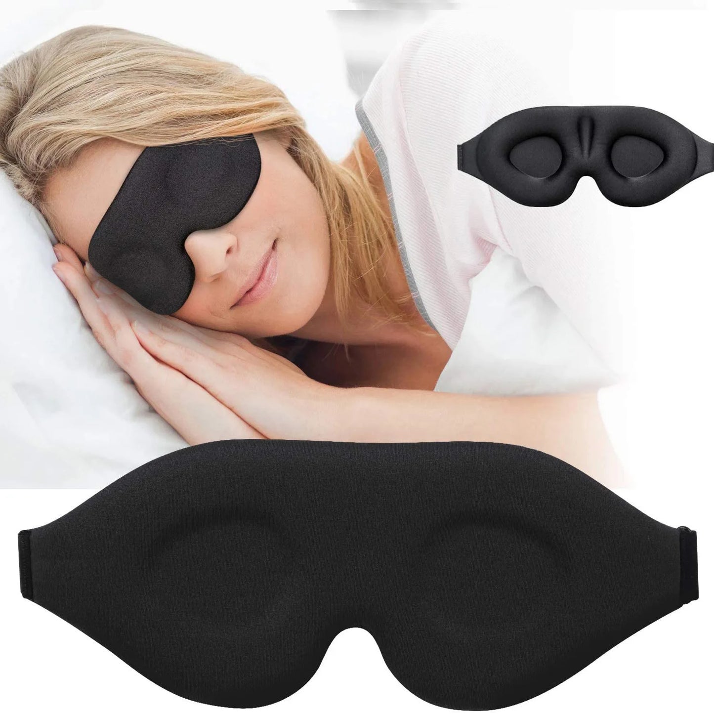 Breathable 3D Adjustable Sleep Mask – Blocks Light, Allows Air Circulation for Eyes, Unisex Comfort Fit Peaceful Pleasures Health and Wellness