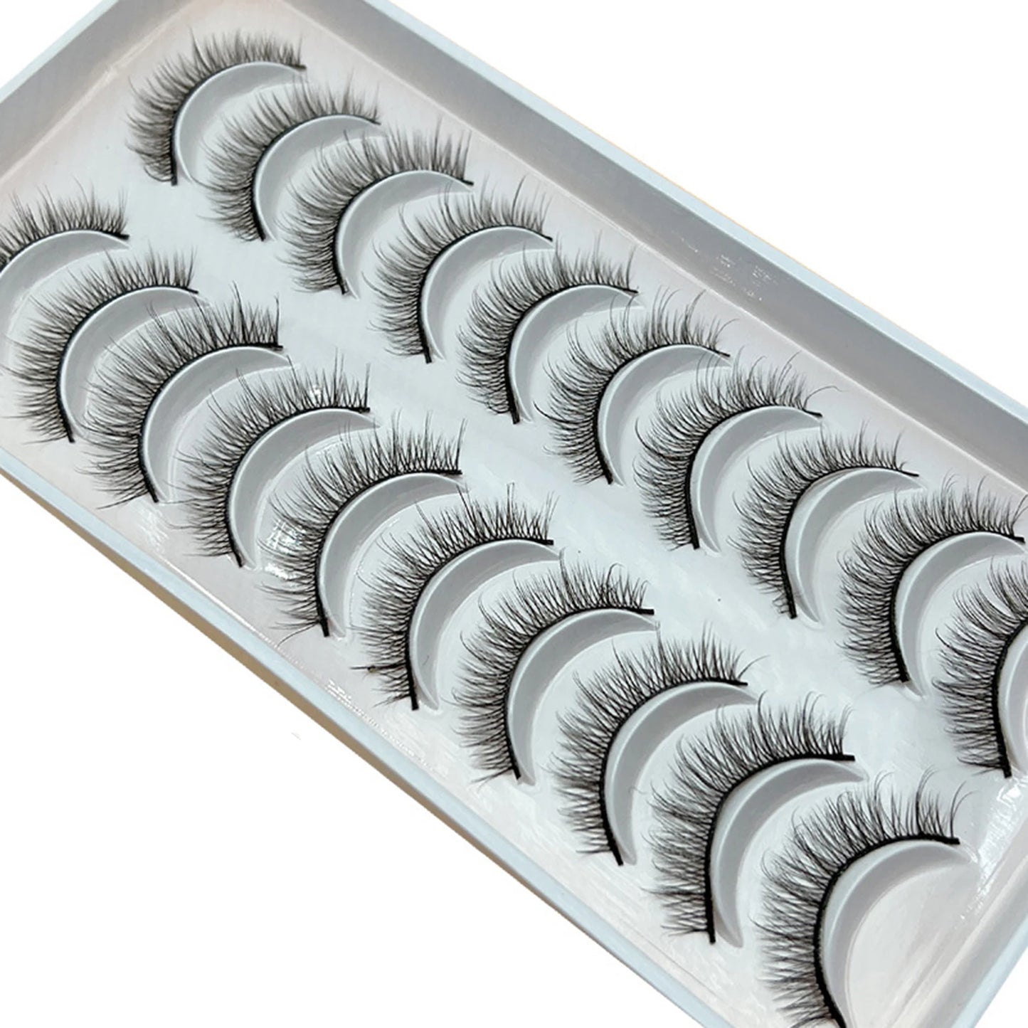10 Pairs Natural Fluffy False Eyelashes Wispy Lashes 3D Volume Strip Lashes D Curl Fake Eyelashes with Clear Band Eye Lashes Peaceful Pleasures Health and Wellness style 1