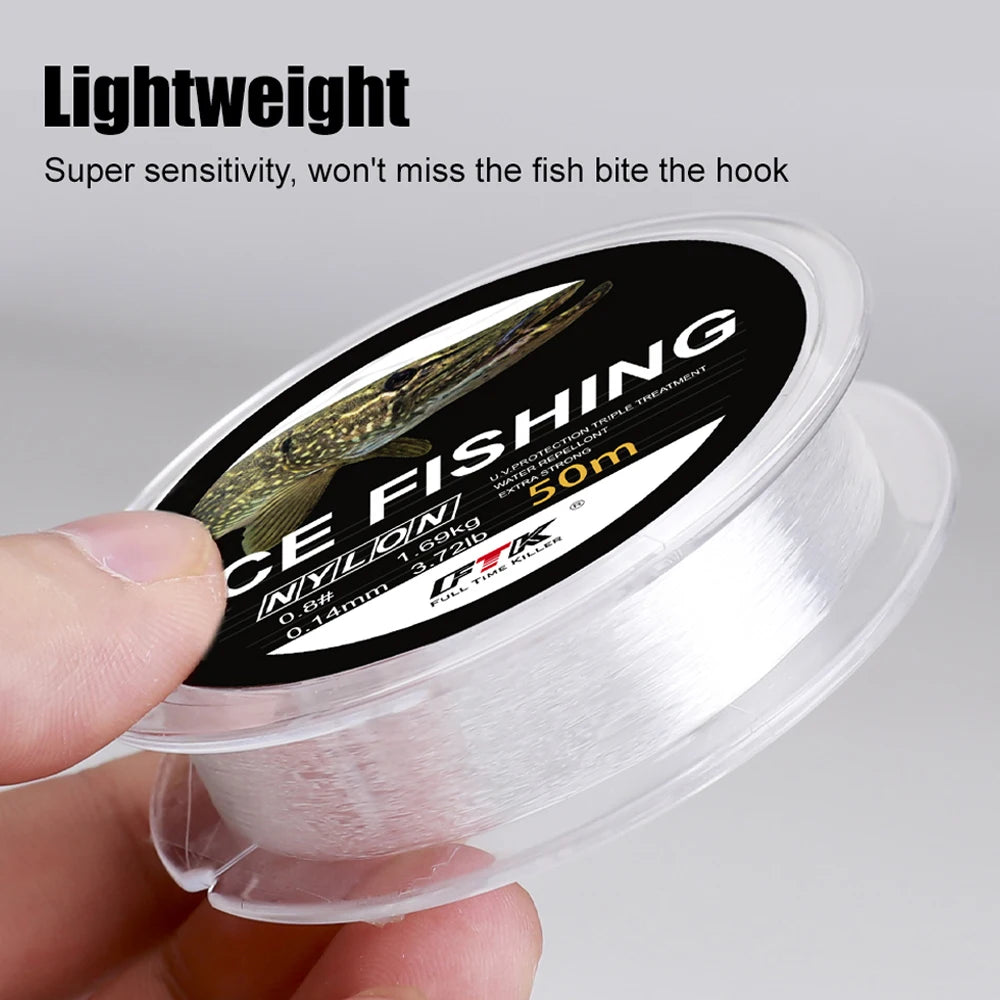NGB 50M Ice Fishing Line Super Strong Monofilament Nylon Winter Bream Saltwater Fishing-Line Japan Low Memory Carp Line Peaceful Pleasures Health and Wellness