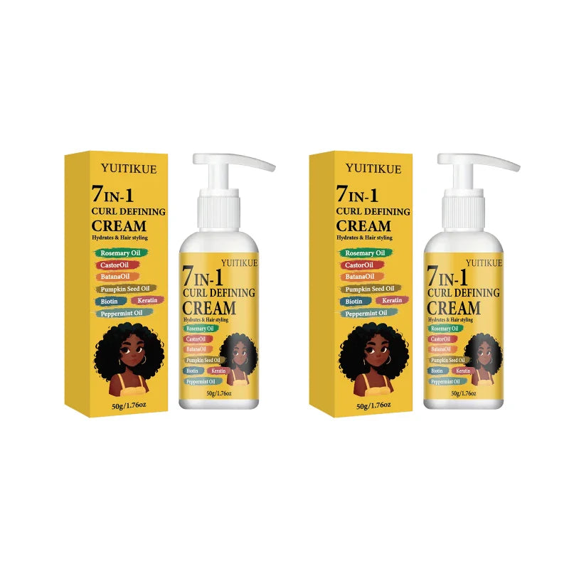 YUITIKUE 7-in-1 Curl Defining Cream | Hydrating, Bouncy Curls