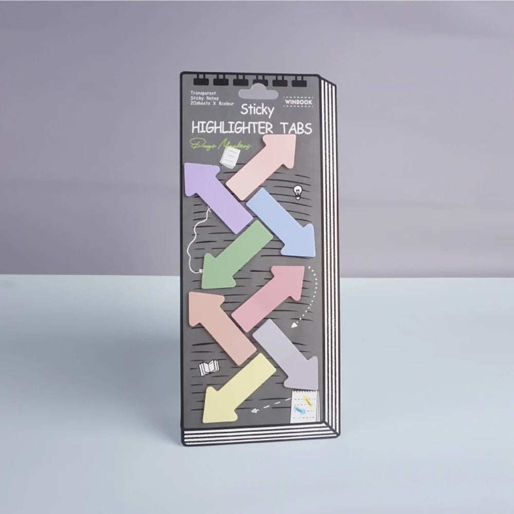 Colored Transparent Sticky Tape PET Waterproof Office Arrow Index
