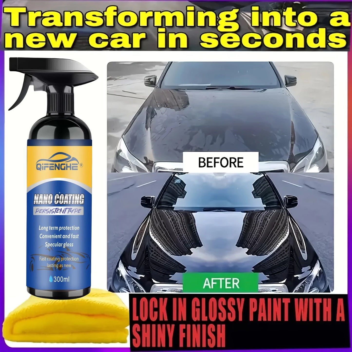 3-in-1 Nano Coating Spray – Gloss, Scratch Shield & Shine