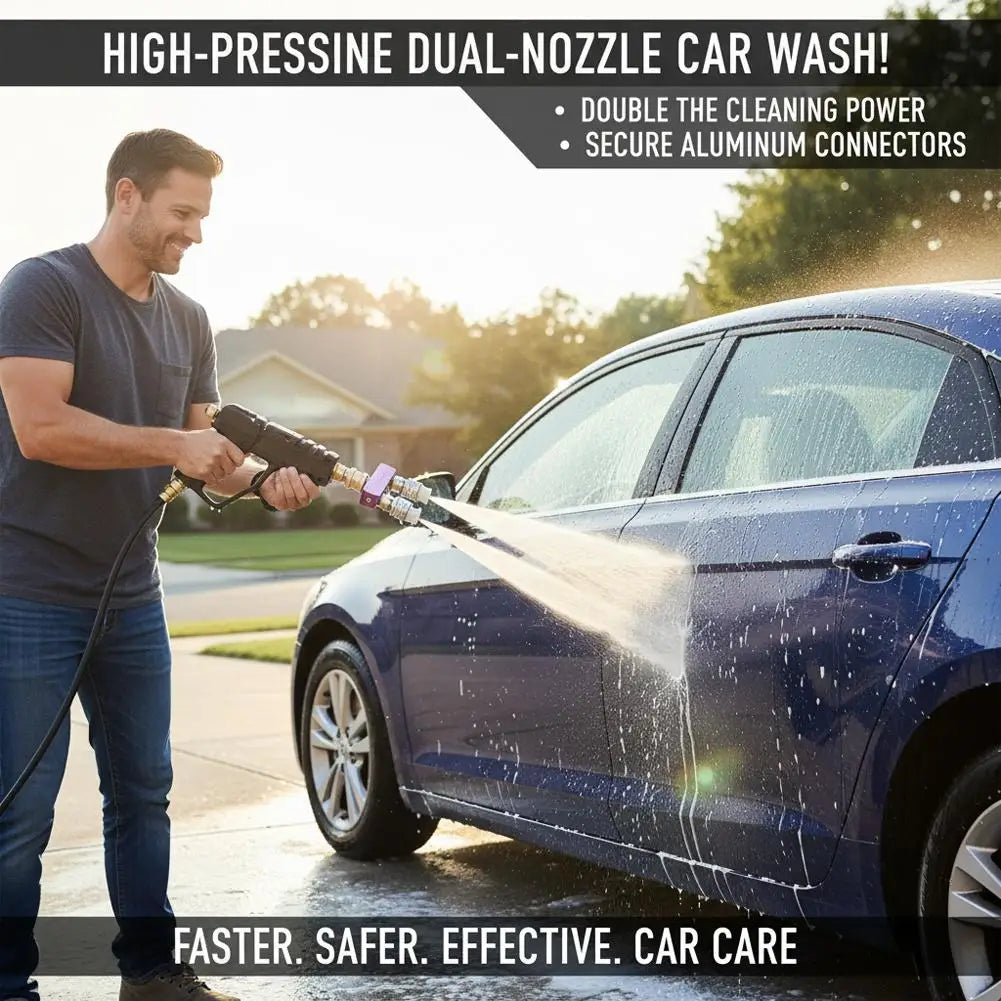 High Pressure Washer Dual Nozzle 1/4" Quick Connector Double Spray Tip Power Washing Spray Nozzles Car Cleaning Tools Hose Adapt Peaceful Pleasures Health and Wellness