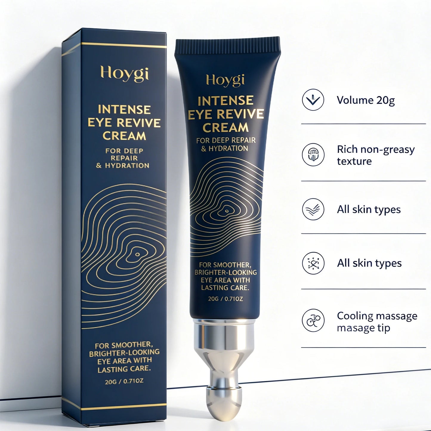 Hydrating Eye Cream with Massage Applicator Around the Eyes Smoothing Fine Lines Anti Dark Circle Puffiness Brighten Eye Contour Peaceful Pleasures Health and Wellness